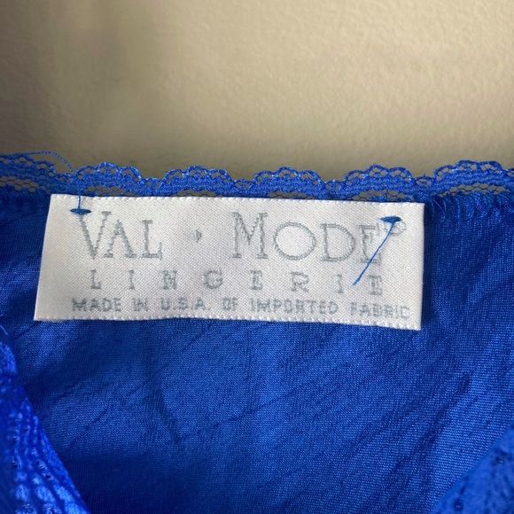Vintage Val Mode Lingerie Royal Blue Nightgown L - Picture 6 of 7